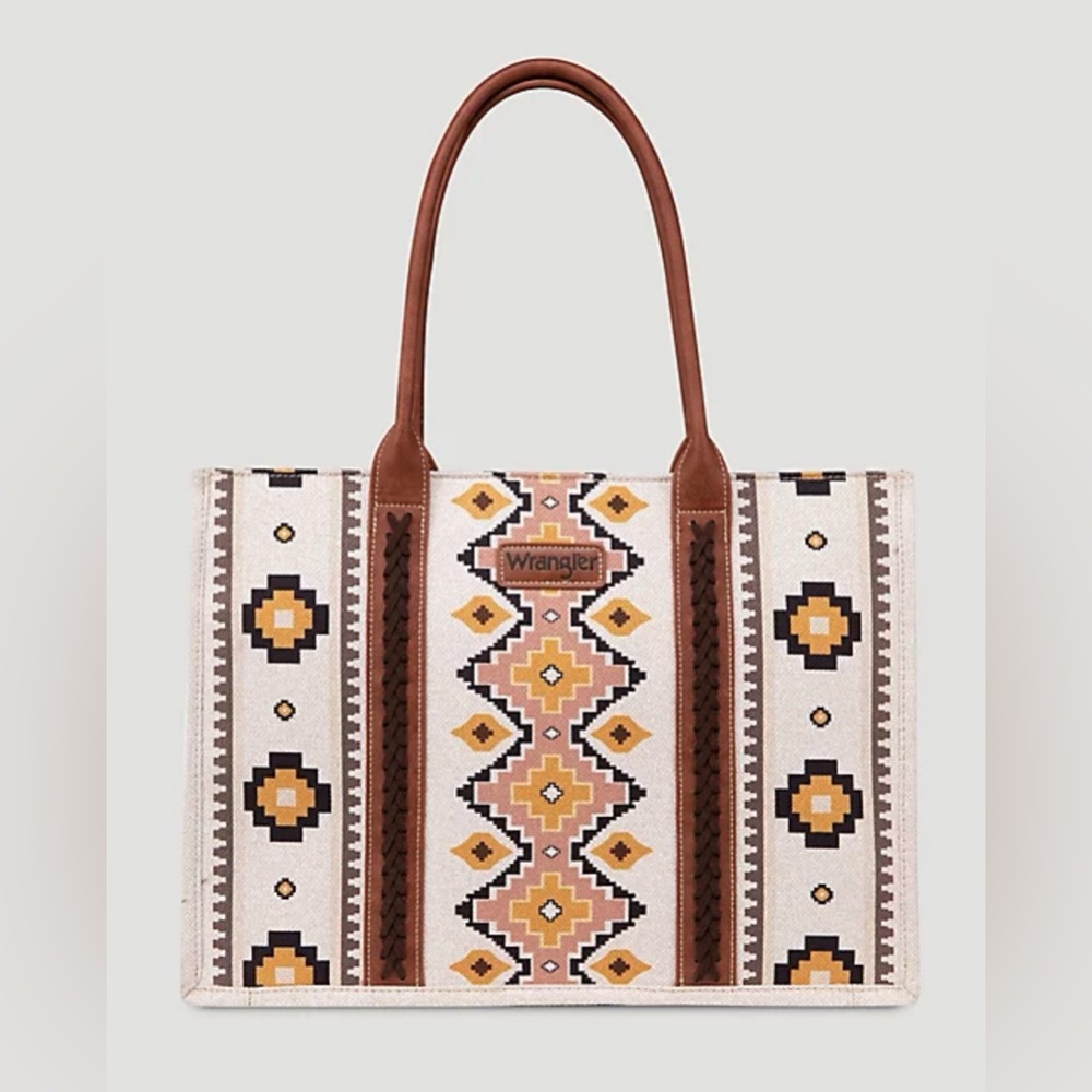 Wrangler Southwestern Print Canvas Wide Tote *Brand New*
